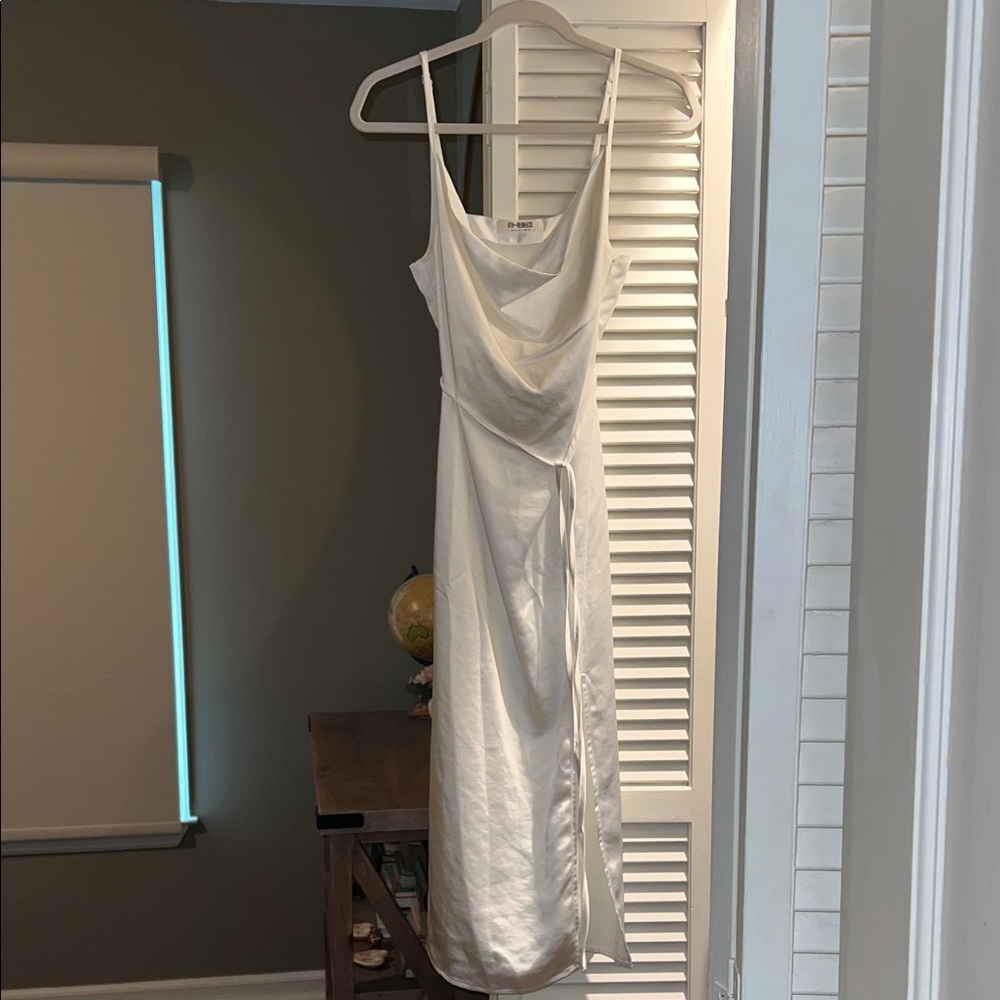 Cream Satin Dress